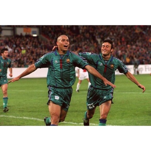 Ronaldo Kappa Barcelona UEFA CUP FINAL 1996 1997 Away Soccer Jersey Shirt XL - Picture 9 of 9